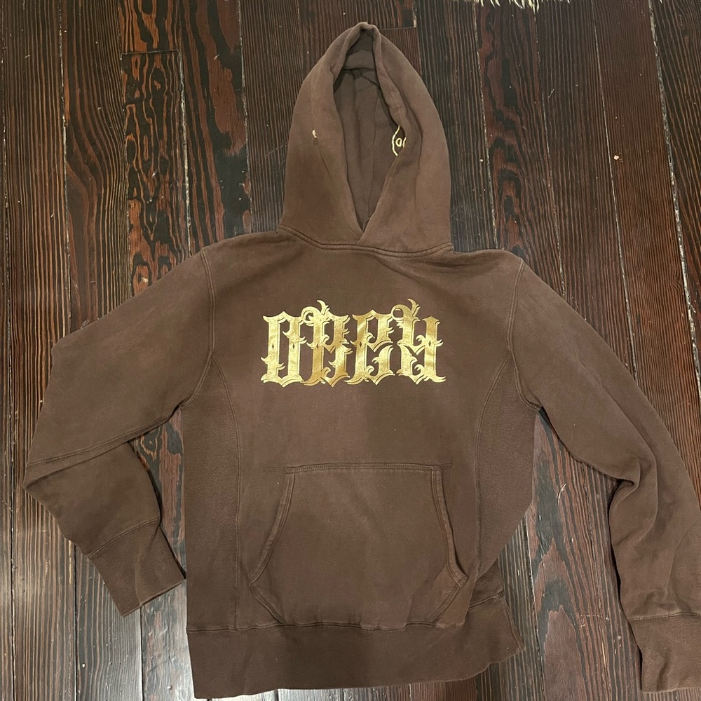 Obey Gold and Brown Sweater with Stylish Logo